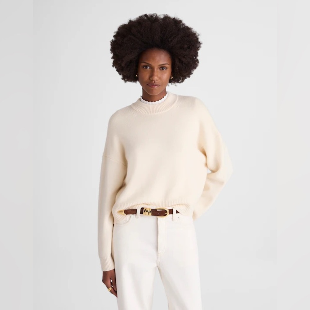 NWT MADEWELL SoftWool Boxy Crewneck Sweater
